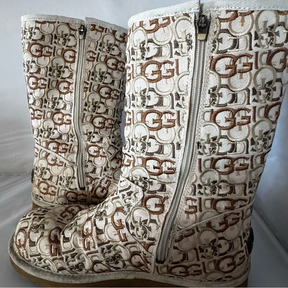 UGG Women’s Vintage Cozy Winter Boots Embroidered Logo Size US 10 / EU 41 - Picture 5 of 9